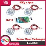 PAKET 4PCS LOAD CELL 50KG PLUS MODUL HX711 SENSOR TIMBANGAN BERAT
