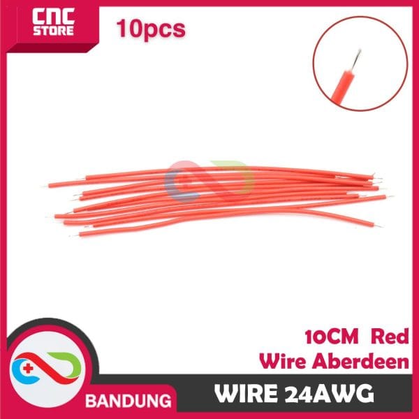 10PCS WIRE ABERDEEN RED WIRE CONECTING ELECTRONIC 10CM 24AWG