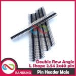 PIN HEADER STRIP MALE DOUBLE ROW ANGLE BENGKOK 2X40 2.54MM BLACK HITAM - Image 4