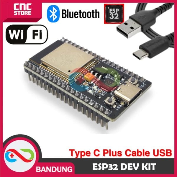 ESP32 ESP-32S DOIT WIFI BLUETOOTH IOT DUAL CORE TYPE-C 38 PIN PLUS KABEL DATA