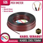 KABEL SERABUT MERAH HITAM 2*0.75MM 300V PER 1 METER