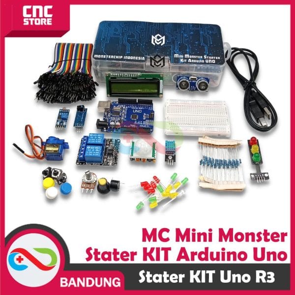 MC MINI MONSTER STARTER KIT ARDUINO UNO TRAINER PEMBELAJARAN