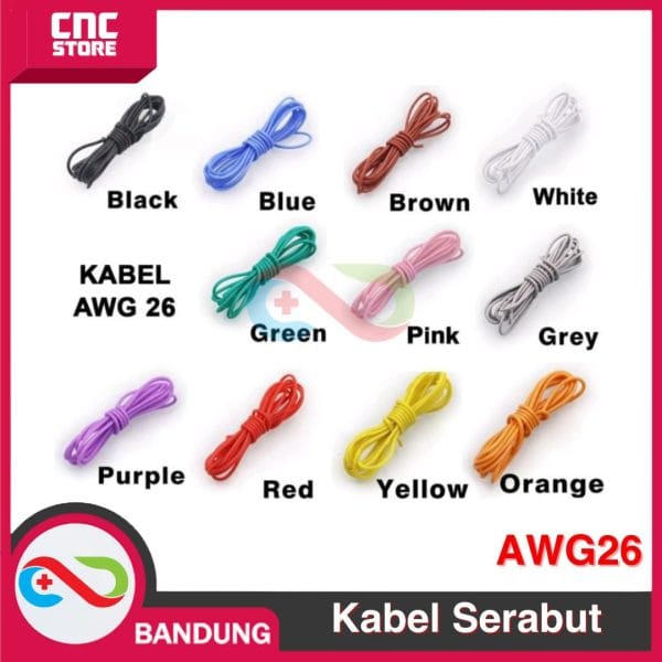 KABEL SERABUT AWG 26 AWG26 HIGH QUALITY HITAM