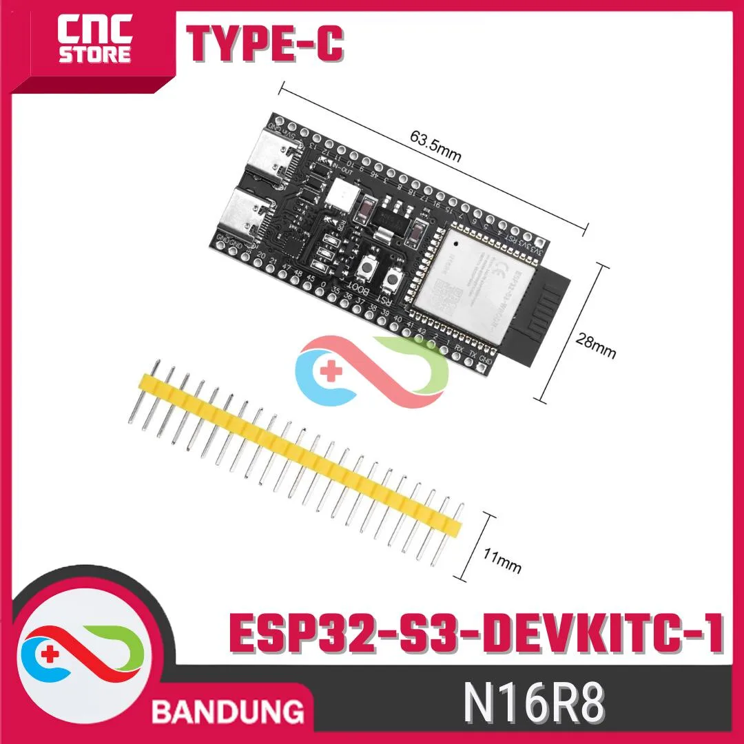 ESP32-S3 inti papan pengembangan wifi Bluetooth DevKitC-1 WROOM-1 Lexin N16R8 - Gambar 2