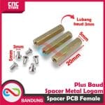SPACER PCB METAL LOGAM 20x3MM FEMALE COOPER SPACER KUNINGAN HEXAGON PLUS BAUD