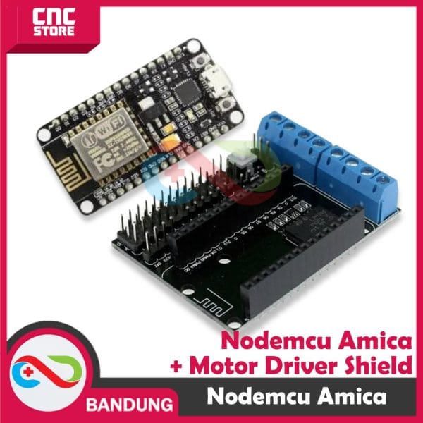 NODEMCU AMICA LUA WIFI V3 4MB 32MBITS FLASH ESP8266 WITH BASE PLATE L293D