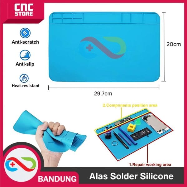 ALAS SOLDER SILICONE ANTI PANAS MATRAS SOLDER MAT TATAKAN SOLDER 30X20CM
