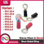 SKUN KABEL RING WARNA RV1.25-4 KABEL 0.5MM-1.5MM BAUT 4MM - MERAH,,,