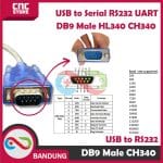 Kabel Adapter USB to Serial RS232 UART DB9 MALE HL-340 HL340 CH340 - Image 2