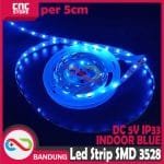 LED STRIP SMD 3528 SINGLE COLOUR DC 5V IP33 INDOOR BLUE PER 5CM - Image 2