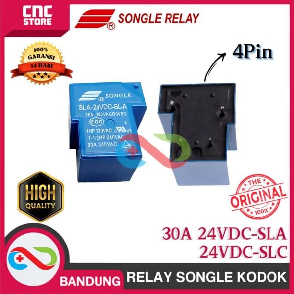 RELAY SONGLE KODOK 30A 24V SLA-24VDC-SL-C 4PIN 4 PIN
