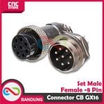 AVIATION PLUG CONNECTOR CB GX16 16MM SET MALE FEMALE - 8 PIN - Image 3