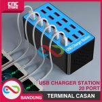 USB CHARGER CHARGING STATION 20 PORT AC 100~240V 50HZ TERMINAL CASAN 100WATT - Gambar 4