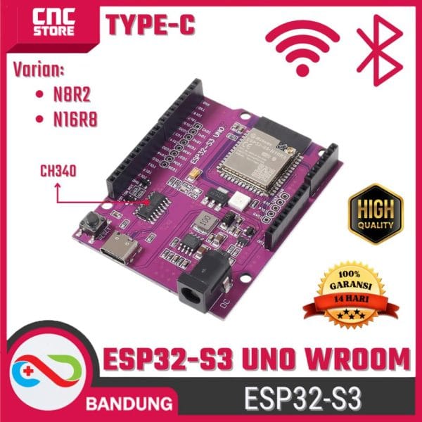 ESP32-S3 UNO Development Board N8R2 dan N16R8 – With DevKitC-1 untuk Proyek IoT -WROOM-1-N16R8