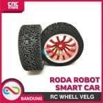Roda Robot Smart Car 67mm 12 rim Red RC Whell Velg Ban Karet Radial - Gambar 2