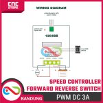 PWM DC Kontrol Kecepatan Motor DC 6V 12V 24V 3A – PWM + Switch Bolak-Balik - Image 5