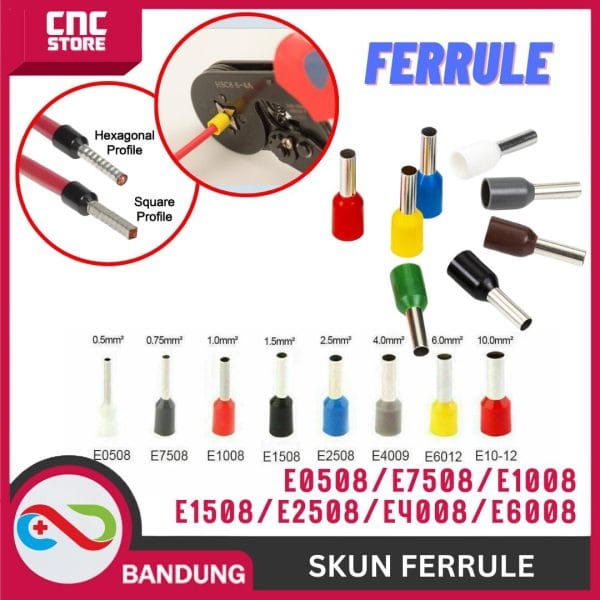 SKUN FERRULES 0.5mm E0508 0.5 mm SKUN KABEL TUSUK WARNA PUTIH