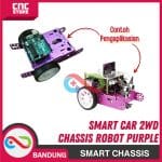 CHASSIS ALUMINUM ROBOT SMART CAR 2WD CHASSIS ROBOT PURPLE - Image 5