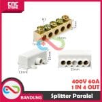 TERMINAL BLOCK BLOK KONEKTOR SPLITTER PARALEL KABEL HIGH POWER CONNECTOR 400V 60A  1 IN 4 OUT - Image 4