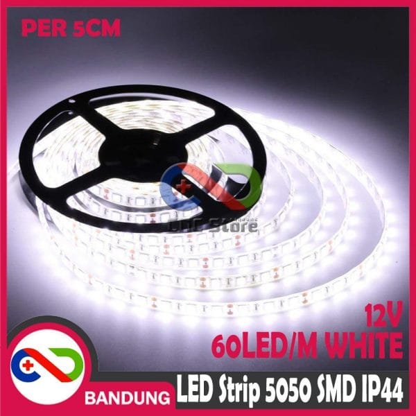LAMPU LED STRIP LIGHT MATA BESAR 5050 SMD IP44 OUTDOOR 5 CM PUTIH