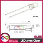 10PCS LED 3MM F3 SUPER BRIGHT BLUE BIRU CLEAR - Image 3