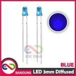 10PCS LED 3MM F3 SUPER BRIGHT BLUE BIRU DIFFUSED - Image 2
