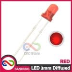 10PCS LED 3MM F3 SUPER BRIGHT RED MERAH DIFFUSED - Image 3