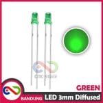 10PCS LED 3MM F3 SUPER BRIGHT GREEN HIJAU DIFFUSED - Image 2