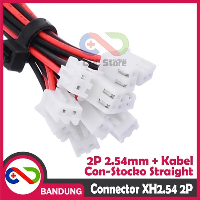 XH2.54 2P 20CM CABLE JST CONNECTOR 2 PIN HEADER SOCKET XH PAIR KONEKTOR - Gambar 2