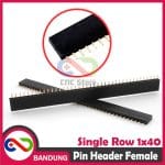 PIN HEADER FEMALE STRIP SINGLE ROW 1X40 2.54MM BLACK HITAM - Image 2