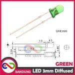 10PCS LED 3MM F3 SUPER BRIGHT GREEN HIJAU DIFFUSED - Image 4