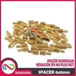 SPACER PCB METAL LOGAM 6x3MM COOPER SPACER KUNINGAN HEXAGON JP3 M3 PLUS NUT - Image 3