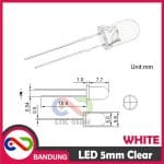 10PCS LED 5MM SUPER BRIGHT WHITE PUTIH CLEAR - Image 3