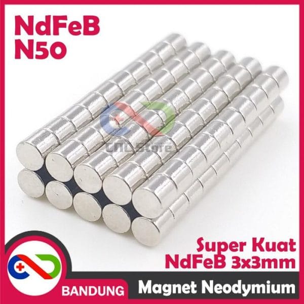 MAGNET NEODYMIUM NDFEB BULAT PERMANEN 3X3MM