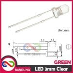 10PCS LED 3MM F3 SUPER BRIGHT GREEN HIJAU CLEAR - Image 3