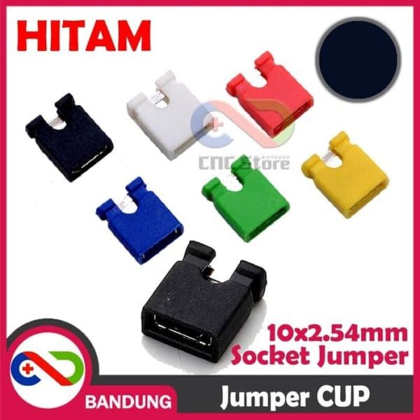 20PCS JUMPER CAP SOCKET SOKET 2.54MM 2.54 BLACK HITAM