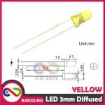 10PCS LED 3MM F3 SUPER BRIGHT YELLOW KUNING DIFFUSED - Image 4