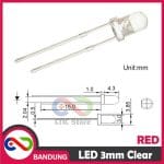 10PCS LED 3MM F3 SUPER BRIGHT RED MERAH CLEAR - Image 3