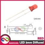 10PCS LED 3MM F3 SUPER BRIGHT RED MERAH DIFFUSED - Image 4