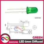10PCS LED 5MM SUPER BRIGHT GREEN HIJAU DIFFUSED - Image 2
