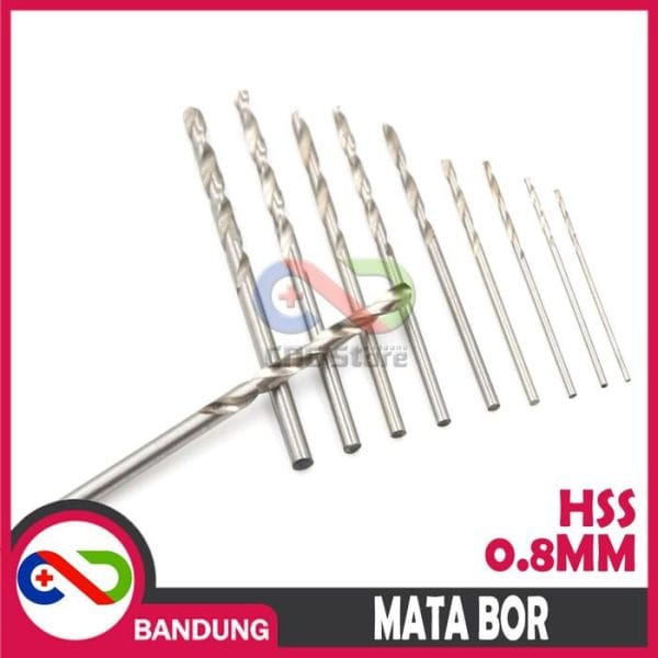 5PCS MATA BOR BESI HSS 0.8MM