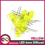 10PCS LED 5MM SUPER BRIGHT YELLOW KUNING DIFFUSED