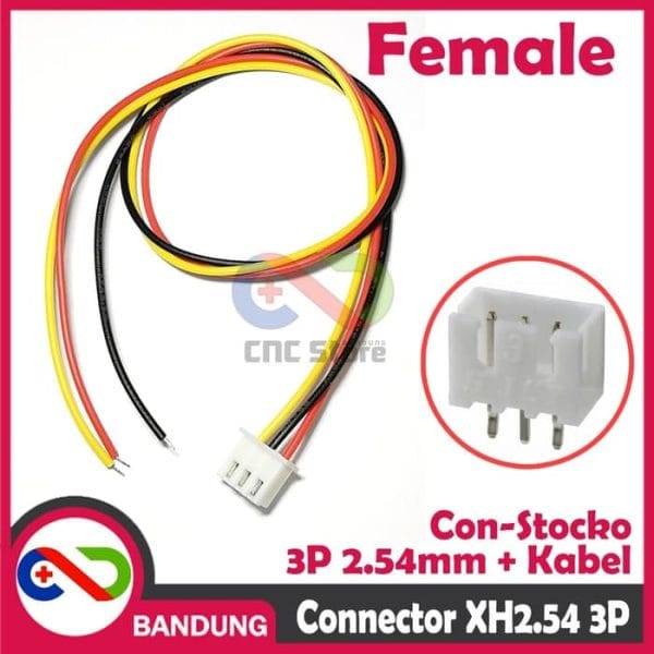 XH2.54 3P 20CM CABLE JST CONNECTOR 3 PIN HEADER SOCKET XH PAIR KONEKTOR