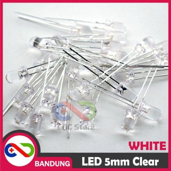 10PCS LED 5MM SUPER BRIGHT WHITE PUTIH CLEAR