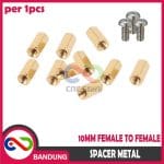 SPACER PCB METAL LOGAM 10x3MM FEMALE COOPER SPACER KUNINGAN HEXAGON PLUS BAUD