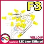 10PCS LED 3MM F3 SUPER BRIGHT YELLOW KUNING DIFFUSED