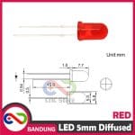 10PCS LED 5MM SUPER BRIGHT RED MERAH DIFFUSED - Image 3