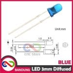 10PCS LED 3MM F3 SUPER BRIGHT BLUE BIRU DIFFUSED - Image 4