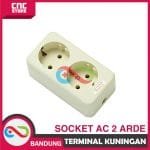 TERMINAL KUNINGAN STOP KONTAK 2 LUBANG SOCKET AC 2 ARDE - Gambar 3