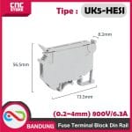 FUSE TERMINAL BLOK DIN RAIL - UK5-HESI Fuse Terminal Block Din Rail (0.2~4mm) 800V/6.3A. - Image 2